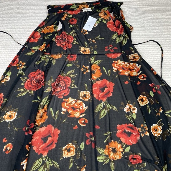 Ember Womens Floral Fairy Grunge Sheer Tie Front Cardigan Dress Sz M Whimsigoth - Picture 13 of 14